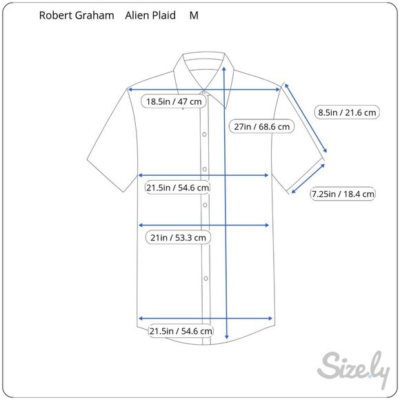 Robert Graham Shirt Alien Monsters Plaid Mens M Short Sleeve Cotton - Picture 12 of 12